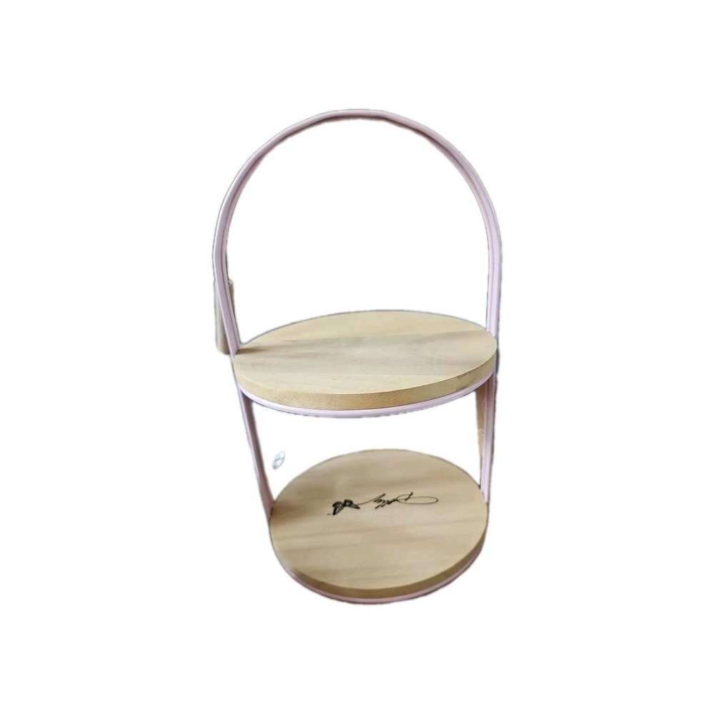 New Dolly Rare 2025 Wood 2 Tier Shelf Server Trending NEW Pink #326